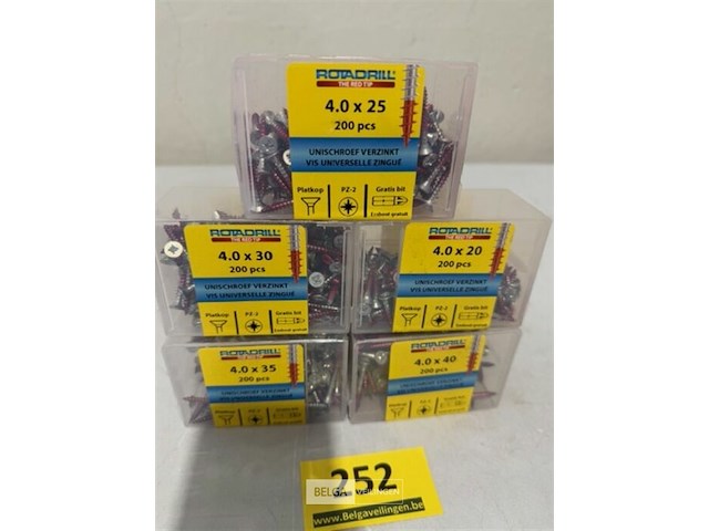 Rotadrill houtschroef pz-2 1000 stuks 5 verschillende maten - afbeelding 3 van  3