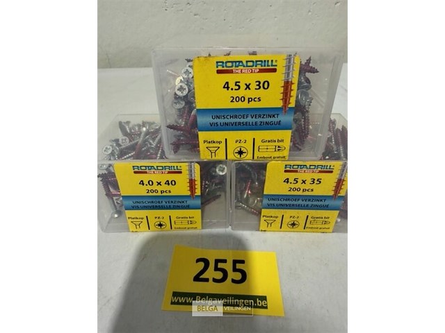 Rotadrill houtschroef pz-2 600 stuks 3 verschillende maten - afbeelding 1 van  3
