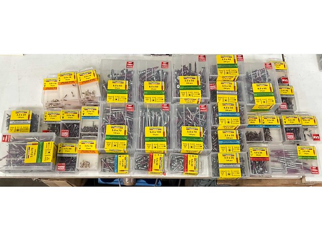 Rotadrill mix kavel diverse schroeven rvs, verzinkt en messing - afbeelding 1 van  7