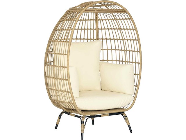 Rotan fauteuil in de vorm van een mand - afbeelding 3 van  6