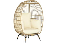 Rotan fauteuil in de vorm van een mand - afbeelding 3 van  6