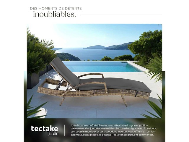 Rotan ligstoel - natuurlijke bruine (x2) - afbeelding 6 van  8