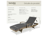 Rotan ligstoel - natuurlijke bruine (x2) - afbeelding 7 van  8