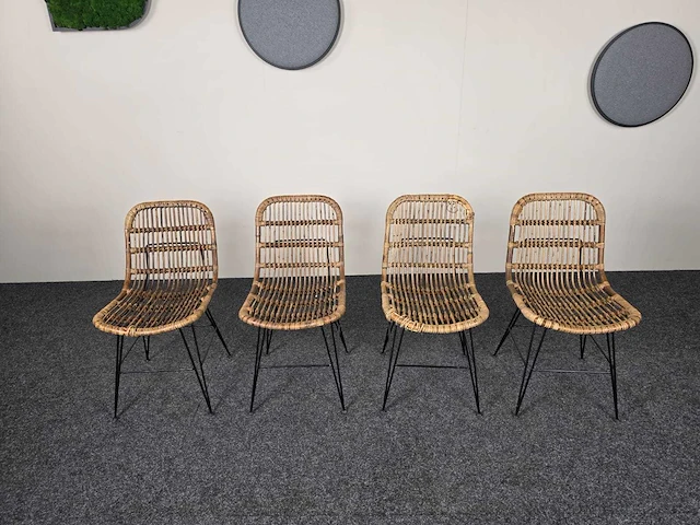 Rotan stoel - kantinestoel (4x) - afbeelding 6 van  7