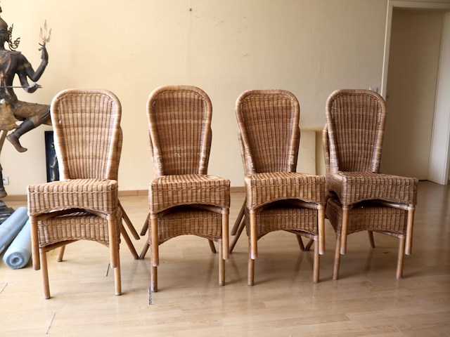 Rotan stoelen (8x) - afbeelding 1 van  9