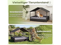 Rotan verhoogde bank met compartiment voor kleine en middelgrote honden tot 60 kg - afbeelding 5 van  6