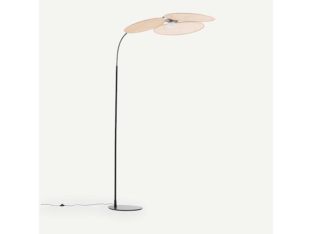 Rotanboog vloerlamp - ontwerp emmanuel gallina - afbeelding 6 van  6