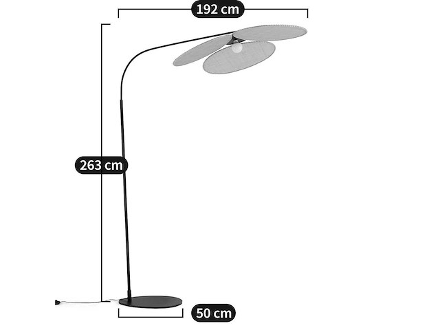 Rotanboog vloerlamp - ontwerp emmanuel gallina - afbeelding 2 van  6