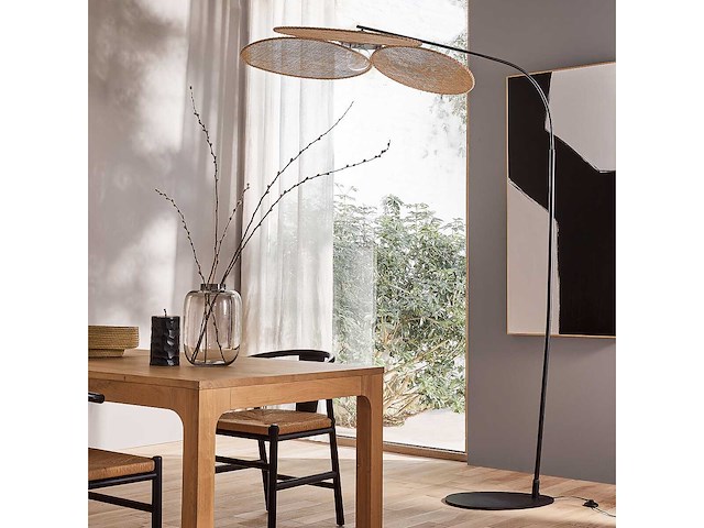 Rotanboog vloerlamp - ontwerp emmanuel gallina - afbeelding 3 van  6