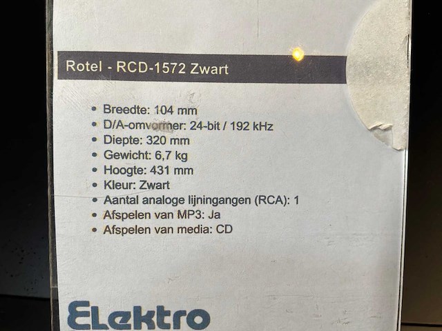 Rotel rcd-1572 cd-speler - afbeelding 5 van  5