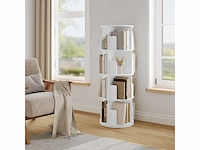 Roterende boekenkast, 4 niveaus, wit - afbeelding 7 van  7