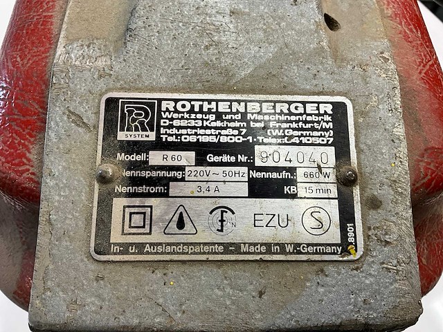 Rothenberger r60 kanaalreinigingsmachine - afbeelding 4 van  5