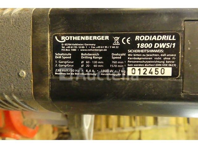 Rothenberger rodiadrill 1800 dws kernboormachine - afbeelding 13 van  18