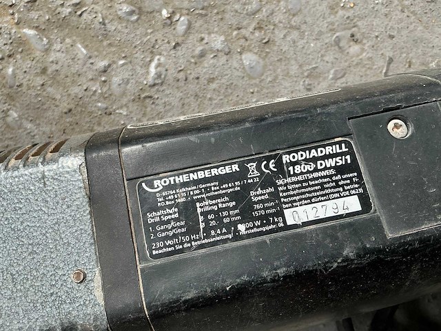 Rothenberger rodiadrill 1800 dws kernboormachine - afbeelding 4 van  6