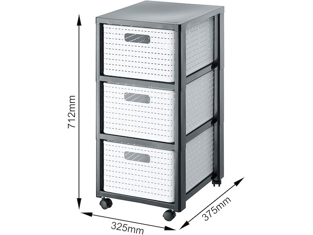 Rotho country rolhouder met 3 lades - afbeelding 4 van  4