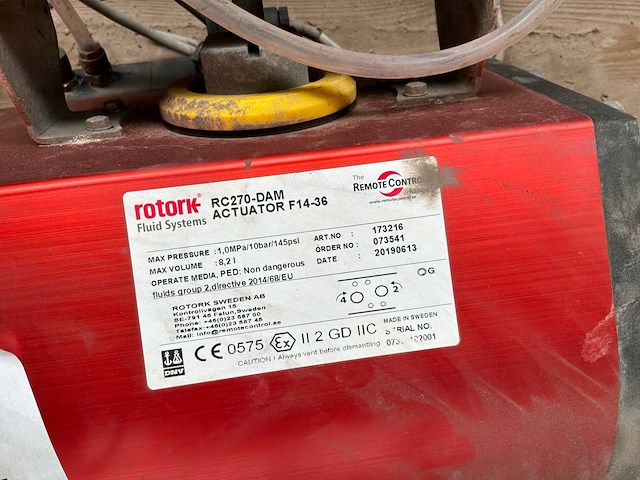 Rotork fluid systems rc270-dam pneumatische actuator - afbeelding 2 van  2
