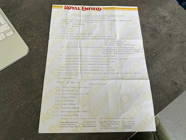 Royal enfield - classic efi - bullet - motorcycle - afbeelding 22 van  30