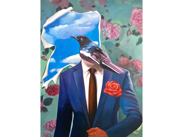 Royce - hommage aan magritte - olie op doek - 120x90 cm - afbeelding 1 van  13