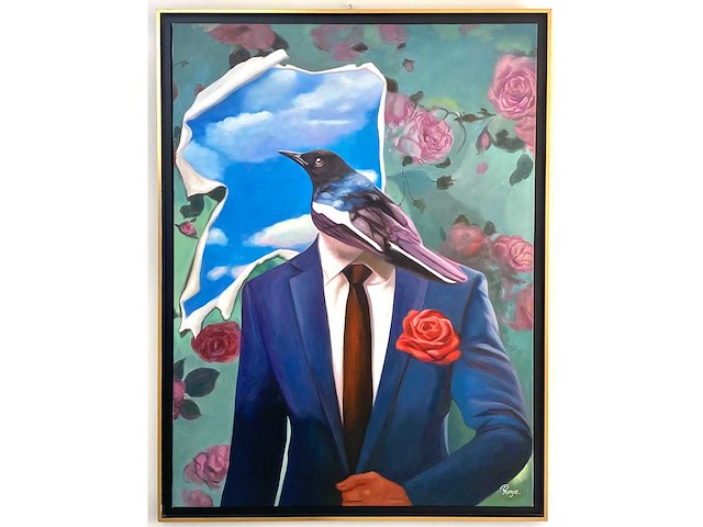 Royce - hommage aan magritte - olie op doek - 120x90 cm - afbeelding 2 van  13