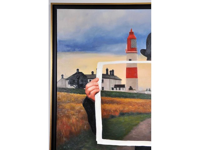 Royce - ode aan magritte, le phare - olie op doek - 90x120 cm - afbeelding 3 van  6