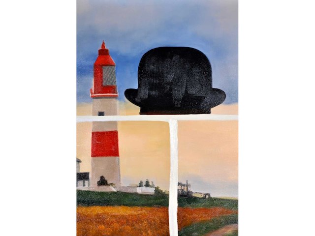 Royce - ode aan magritte, le phare - olie op doek - 90x120 cm - afbeelding 5 van  6