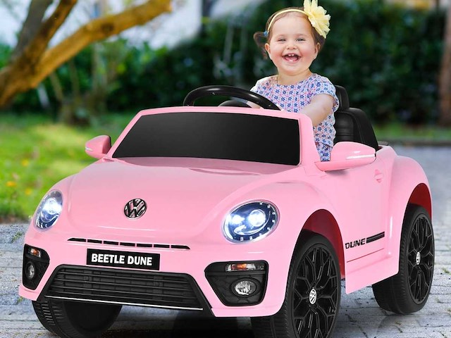 Roze kever-elektrische auto voor kinderen - afbeelding 1 van  3
