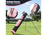 Roze lichtgewicht golftas met dubbel compartiment en regenhoes - afbeelding 3 van  6
