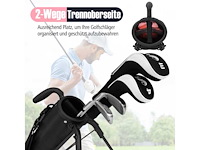 Roze lichtgewicht golftas met dubbel compartiment en regenhoes - afbeelding 4 van  6