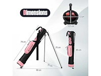 Roze lichtgewicht golftas met dubbel compartiment en regenhoes - afbeelding 5 van  6