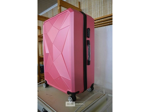 Roze reiskoffer ±74x48x30cm - afbeelding 2 van  3