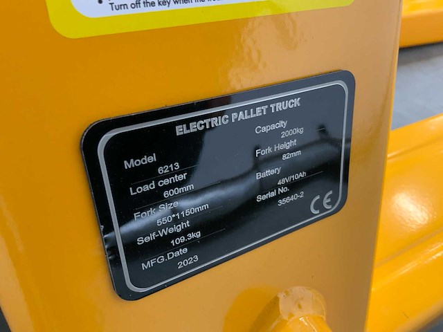 Rte - 2025 - 6213 - elektrische palletwagen 2000kg - afbeelding 8 van  8