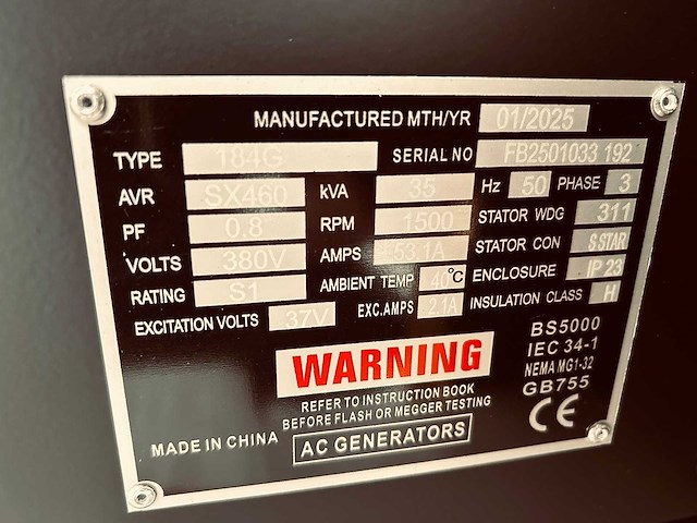 Rte - 2025 - 7310 - 35 kva noodstroomaggregaat 400v - afbeelding 20 van  22