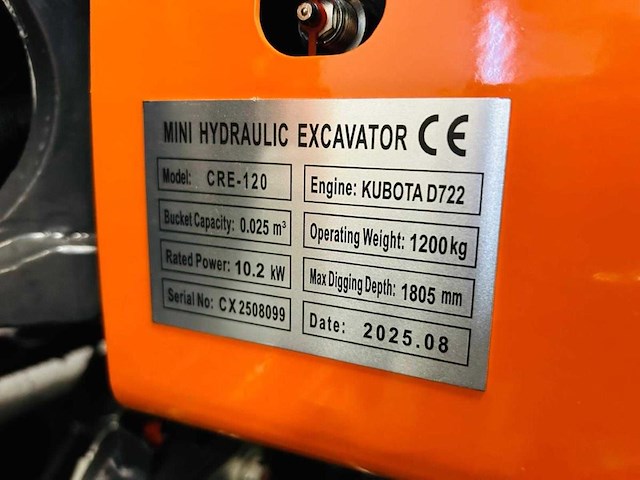 Rte - 2025 - cre120 - mini graver euro5 - afbeelding 10 van  32