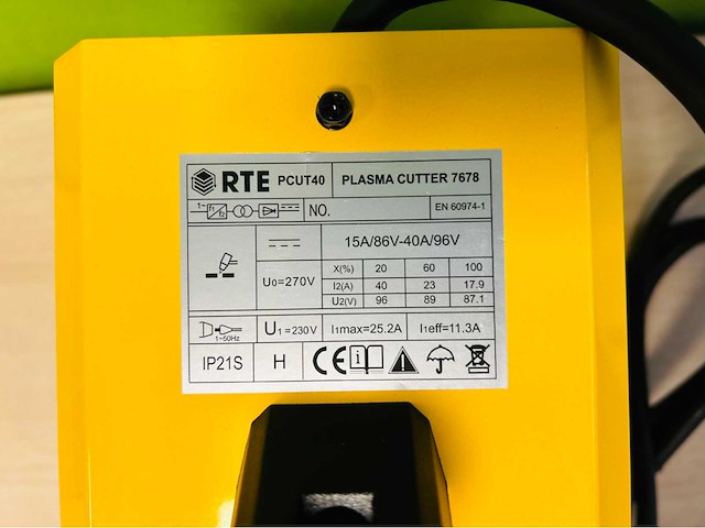 Rte - 2025 - pcut 7678 - plasmasnijmachine 40a - afbeelding 6 van  10