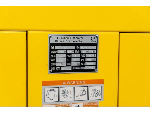 Rte - 2026 - 6742 - 100 kva noodstroomaggregaat 400v - afbeelding 2 van  25