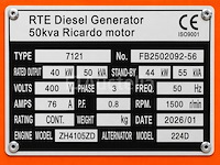 Rte - 2026 - 7121 - 50 kva noodstroomaggregaat 400v - afbeelding 2 van  4