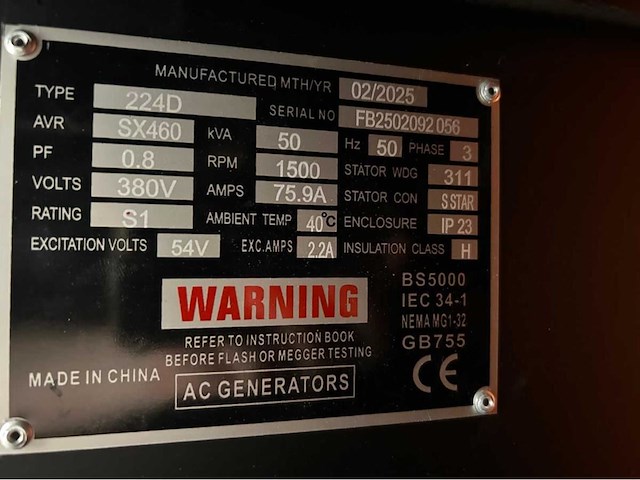 Rte - 2026 - 7121 - 50 kva noodstroomaggregaat 400v - afbeelding 7 van  25