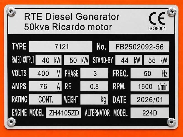 Rte - 2026 - 7121 - 50 kva noodstroomaggregaat 400v - afbeelding 20 van  25