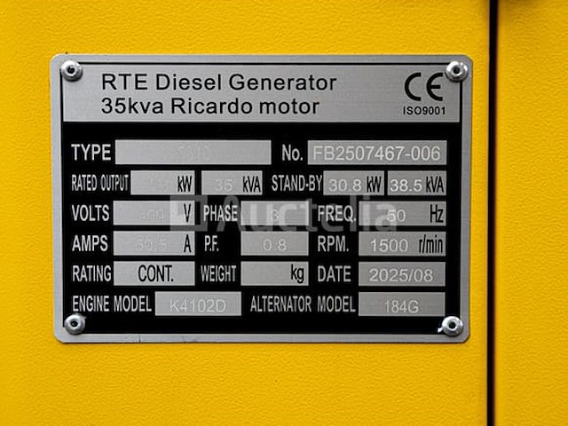 Rte - 2026 - 7310 - 35 kva noodstroomaggregaat 400v - afbeelding 23 van  24