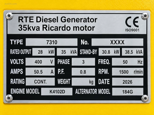 Rte - 2026 - 7310 - 35 kva noodstroomaggregaat... - afbeelding 8 van  24