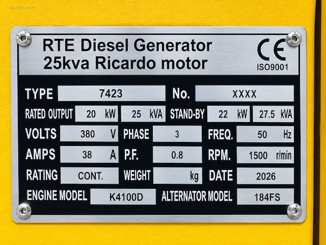 Rte - 2026 - 7423 - 25 kva noodstroomaggregaat... - afbeelding 12 van  25