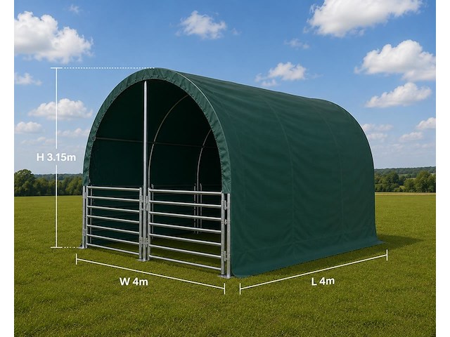Rte - 8111 - dierenverblijf / cattle tent 4000x4000x3150mm - afbeelding 2 van  7