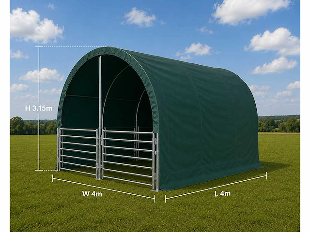 Rte - 8111 - dierenverblijf / cattle tent 4000x4000x3150mm - afbeelding 5 van  7