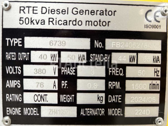 Rte 6739 noodstroomaggregaat 50kva ricardo - afbeelding 33 van  35
