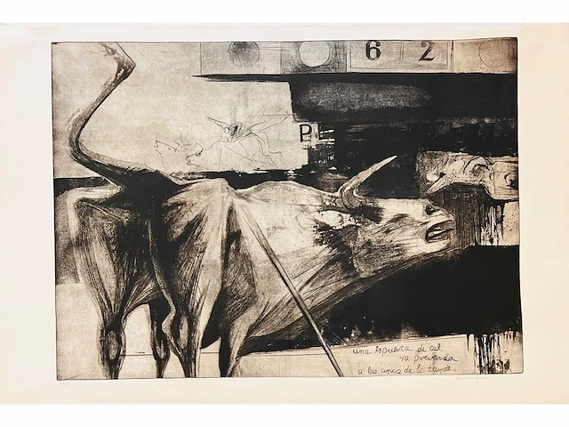 Ru van rossem - toros - ets, aquatint - lage instelprijs - afbeelding 3 van  9