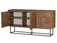 Ruba console | 100% melamine | walnoot, zwart - afbeelding 2 van  8
