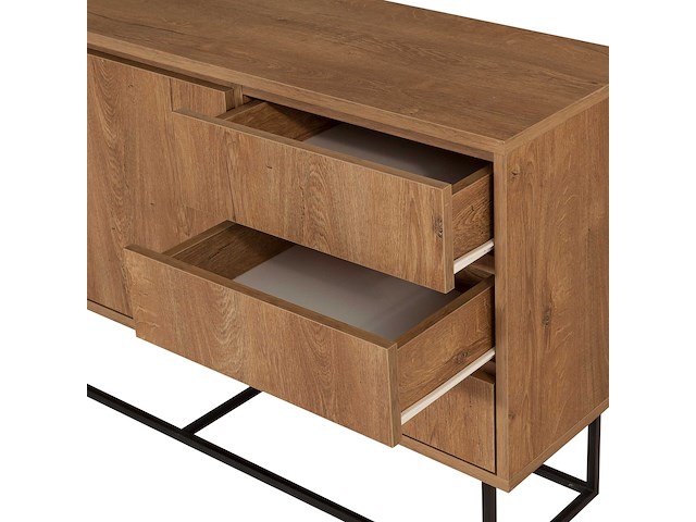 Ruba console | 100% melamine | walnoot, zwart - afbeelding 3 van  8