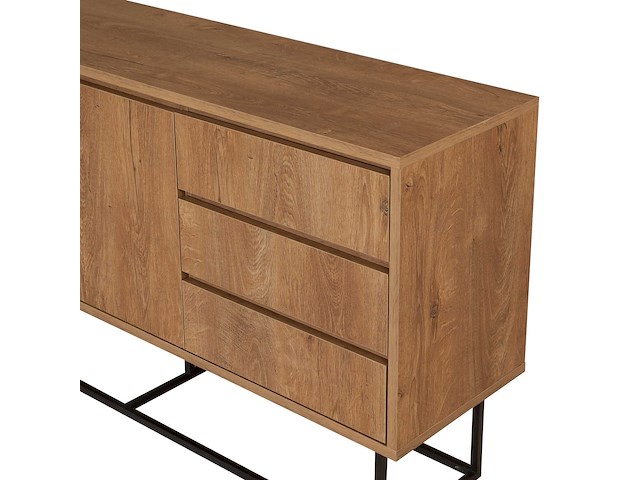 Ruba console | 100% melamine | walnoot, zwart - afbeelding 4 van  8