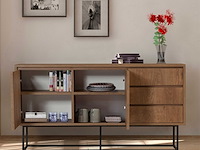Ruba console | 100% melamine | walnoot, zwart - afbeelding 7 van  8