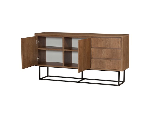 Ruba console | 100% melamine | walnoot, zwart - afbeelding 2 van  8